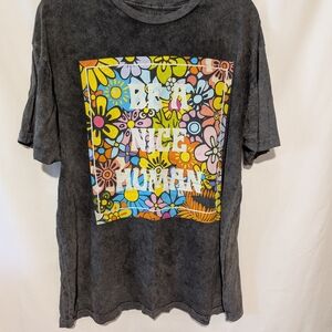 Graphic Floral Short Sleeve Tee - Stone Wash Grey